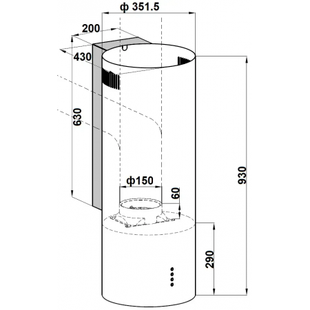 Вытяжка Cylindra Isola 35 Silent Inox A-45